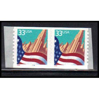 3281 33c U.S. Flag Over City Very Fine MNH CNP Left 7777A PA2102