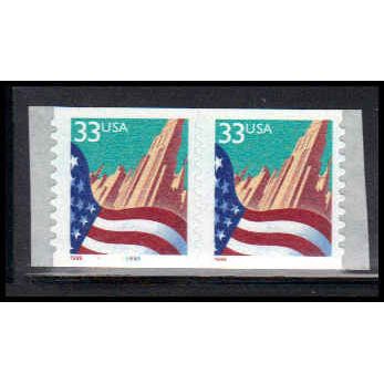 3281 33c U.S. Flag Over City Fine MNH CNP Left 8888A PA2103