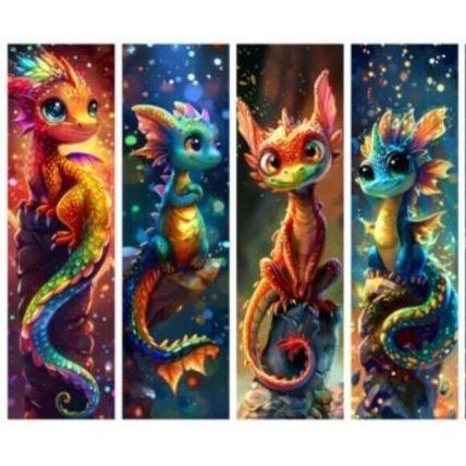 Cute Dragons Exquisite Bookmarks Book Markers Gift For Reader (X5)