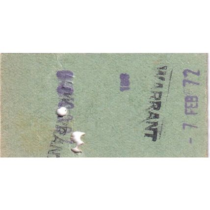 ESHER - SUTTON COLDFIELD 1977 Southern Railway WARRANT Ticket SR 1456 Edmundson