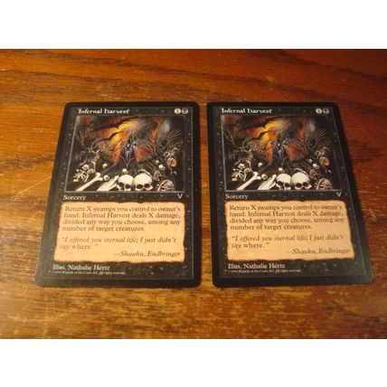 Magic the Gathering, MTG, 2-Cards, 1996, ex/nm, INFERNAL HARVEST