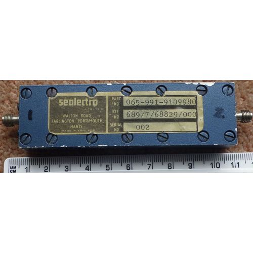 Sealectro 065-991-9109980 interdigital RF filter microwave / uhf ? sma