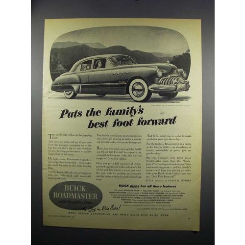 1949 Buick Roadmaster Ad - Puts Bet Foot Forward