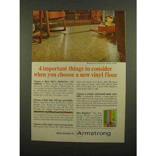 1965 Armstrong Montina Vinyl Corlon Floor Style Ad - Consider