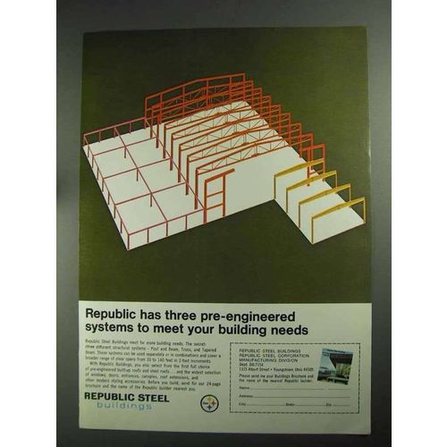 1968 Republic Steel Buildings Ad - Pre-Engineered