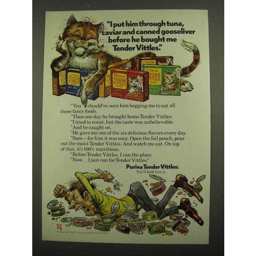 1974 Purina Tender Vittles Cat Food Ad - He bought Me