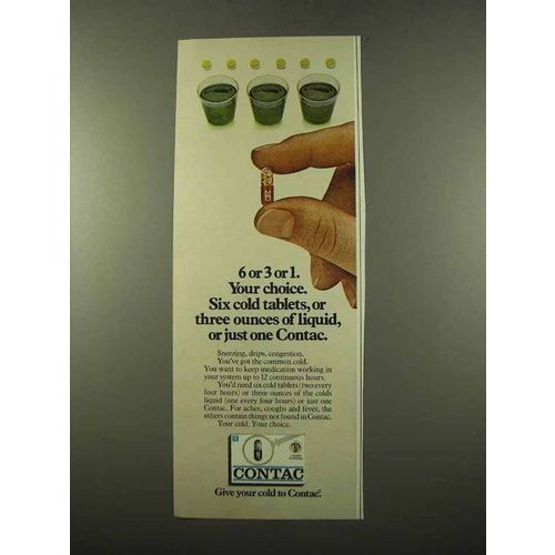 1975 Contac Medicine Ad - 6 or 3 or 1