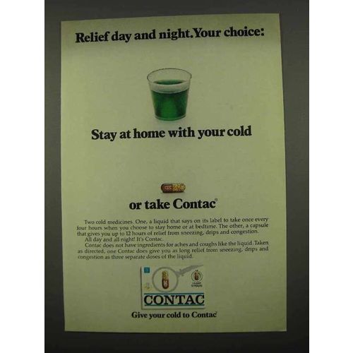 1975 Contac Medicine Ad - Relief Day and Night