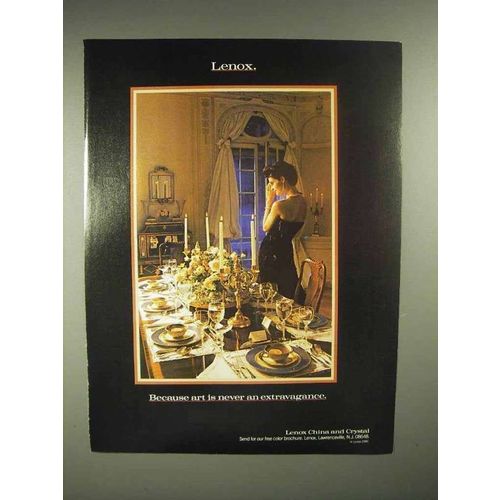 1986 Lenox China and Crystal Ad - Never an Extravagance