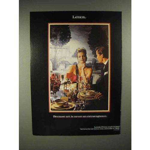 1986 Lenox China and Crystal Ad - Art is Never an Extravagance