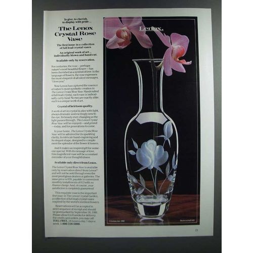 1986 Lenox Crystal Rose Vase Ad
