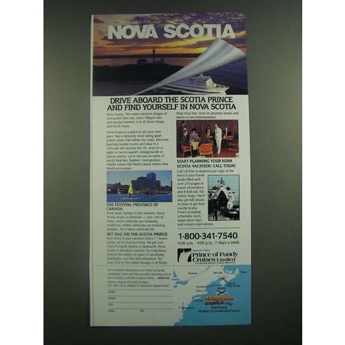 1988 Prince of Fundy Cruises Ad - Nova Scotia