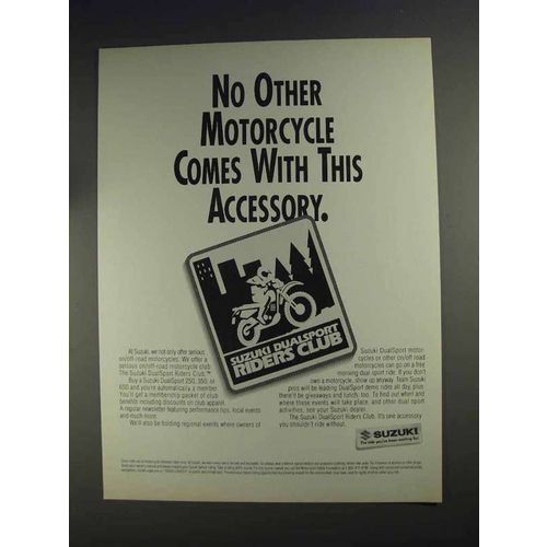 1991 Suzuki Motorcycles Ad - Comes With Accessory