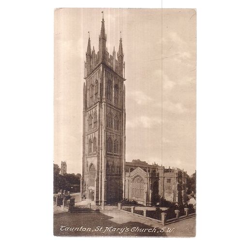 ST. MARY'S CHURCH, TAUNTON SOMERSET unused antique postcard by Frith & Co =