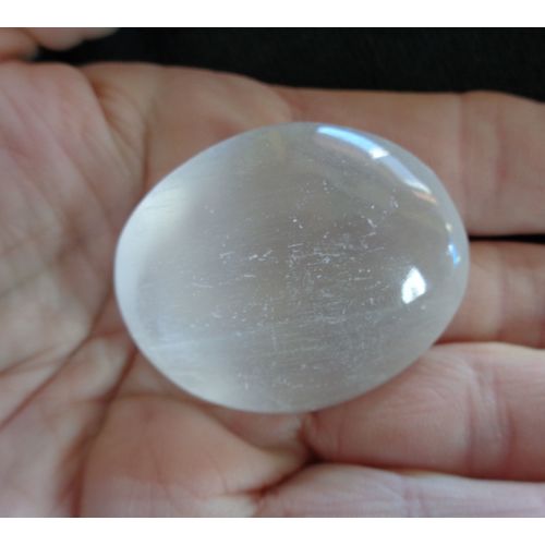 C Selenite Palm Stone Touch Gemstone Crystal Metaphysical Meditation Spiritual