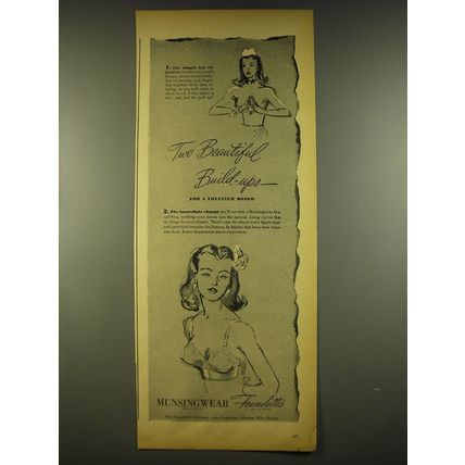 1944 Munsingwear Bra Ad - Two beautiful build-ups