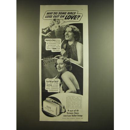 1939 Lux Soap Advertisement - Irene Dunne - Why do some girls lose out on love?