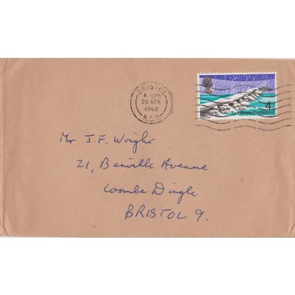 GB 1968 cover Bristol with 4d Bridges stamp