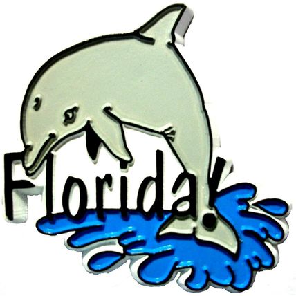 Florida with Dolphin Fridge Magnet