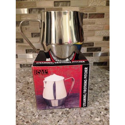 RSVP ItalianSTEAMING FROTHING PITCHER 10oz Stainless Steel Latte Espresso Coffee