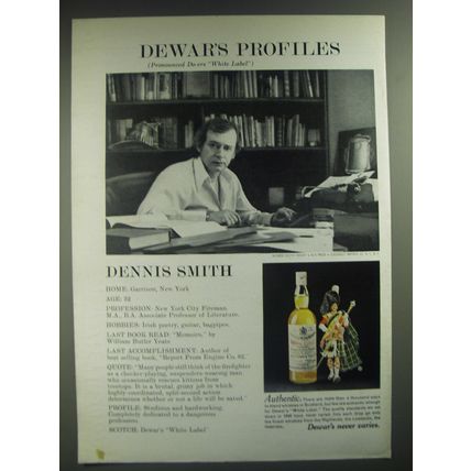 1974 Dewar's Scotch Ad - Dewar's Profiles Dennis Smith