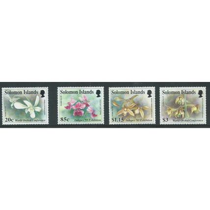 solomon Islands stamps mnh sg748 sg 748 set orchids