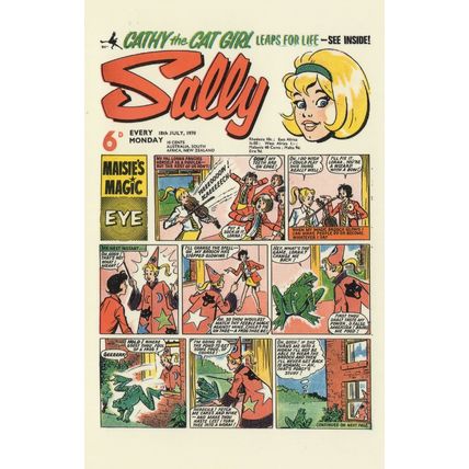 Magic Violin Spell Giant Frog Toad Wicca Sally 1970s Comic Book Postcard