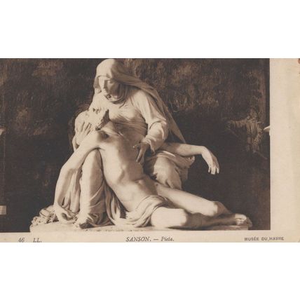 Sanson Pieta French Statue Antique Sculpture Postcard