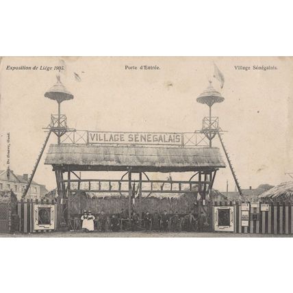 Exposition Exhibition Expo Liege Senegalais Village French Old Postcard