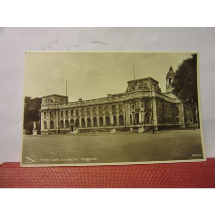 THE LAW COURTS , CARDIFF, WALES unused vintage postcard RP =