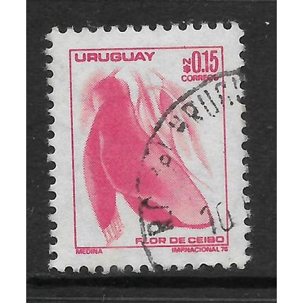 URUGUAY 1976 LOCAL MOTIVES 15c RED NATIONAL FLOWER SG 1641 FINE USED#