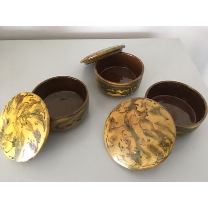 3 X CERAMIC JARS / POTS