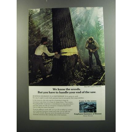 1976 Employers Insurance of Wausau Ad - We know the woods.