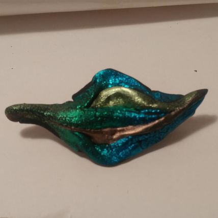 Metallic Fashion Pin Blue Pink Metallic Colored Pin 2-1/2"