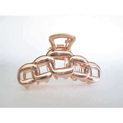 Rose gold or silver metal chain link hair claw clip jaw clip