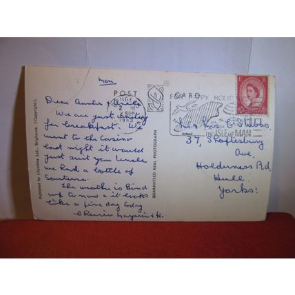 THE GREAT WHEEL, LAXEY, ISLE OF MAN used vintage postcard RP 1963 pm =