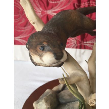 Border Fine Arts Otter and Trout WW5 Vintage 1989 by Elizabeth Waugh