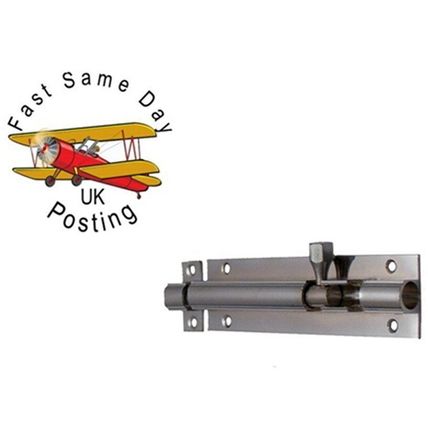 travis perkins 100mm/4" INTERNAL SLIDE BOLT Modern Bathroom/Toilet Door Latch