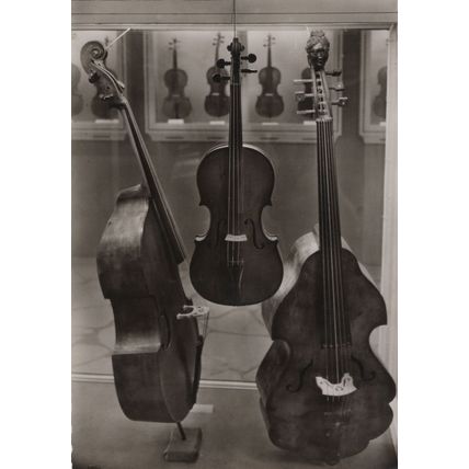 Old Cello Violins Bass Musical Instruments Mittenwald Museum German Postcard