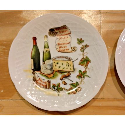 8 Collection Paris Porcelain France Cheeses Wine Fromage Appetizer 5 1/2" Plate