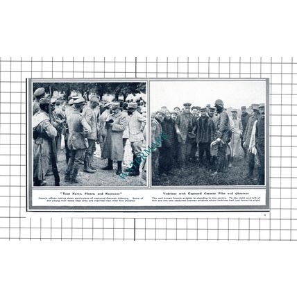 Vedrines French Aviator German Prisoners WW1 Great War - 1915 Cutting