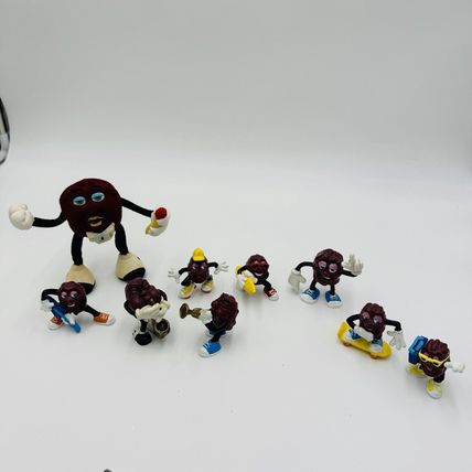 Calrab California Raisins 1988 Action Figurines Applause Lot 9 Pieces Vintage