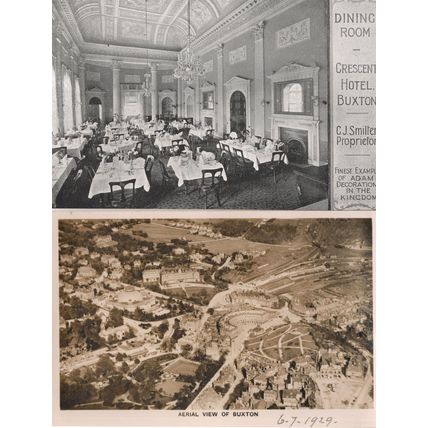 Aerial 1929 View of Buxton Crescent Hotel Derby 2x Old Postcard s