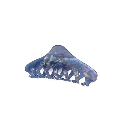 Long iridescent blue abalone sea shell effect hair claw clamp clip
