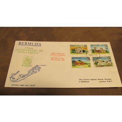 1970 Bermuda FDC Cover - 350th Anniversary of Parliament