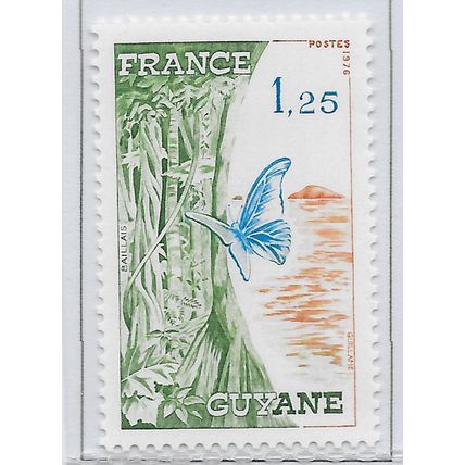 FRANCE 1975 MINT UNMOUNTED MNH REGIONS GUYANE BUTTERFLY MANGROVE TREE