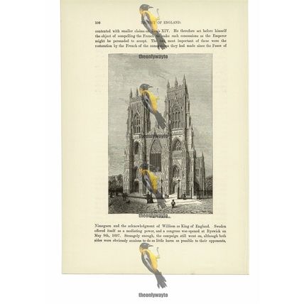 York Cathedral (Minster), England, Book Illustration (Print), c1870