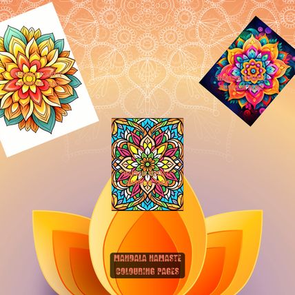Mandala Namaste Relaxing Colouring PDF Digital Download Pages