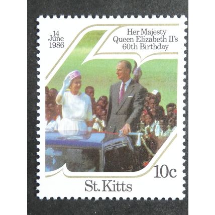 ST KITTS 1986 Queen Elizabeth Birthday 10c SG185 Unmounted Mint MNH
