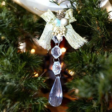 Vintage Ornament Bundle of 2 - Crystal Suncatcher, Bird Feeder